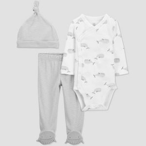 Baby Boys' 3pc Whale Top and Bottom Set with Hat - Just One You® made by carter'